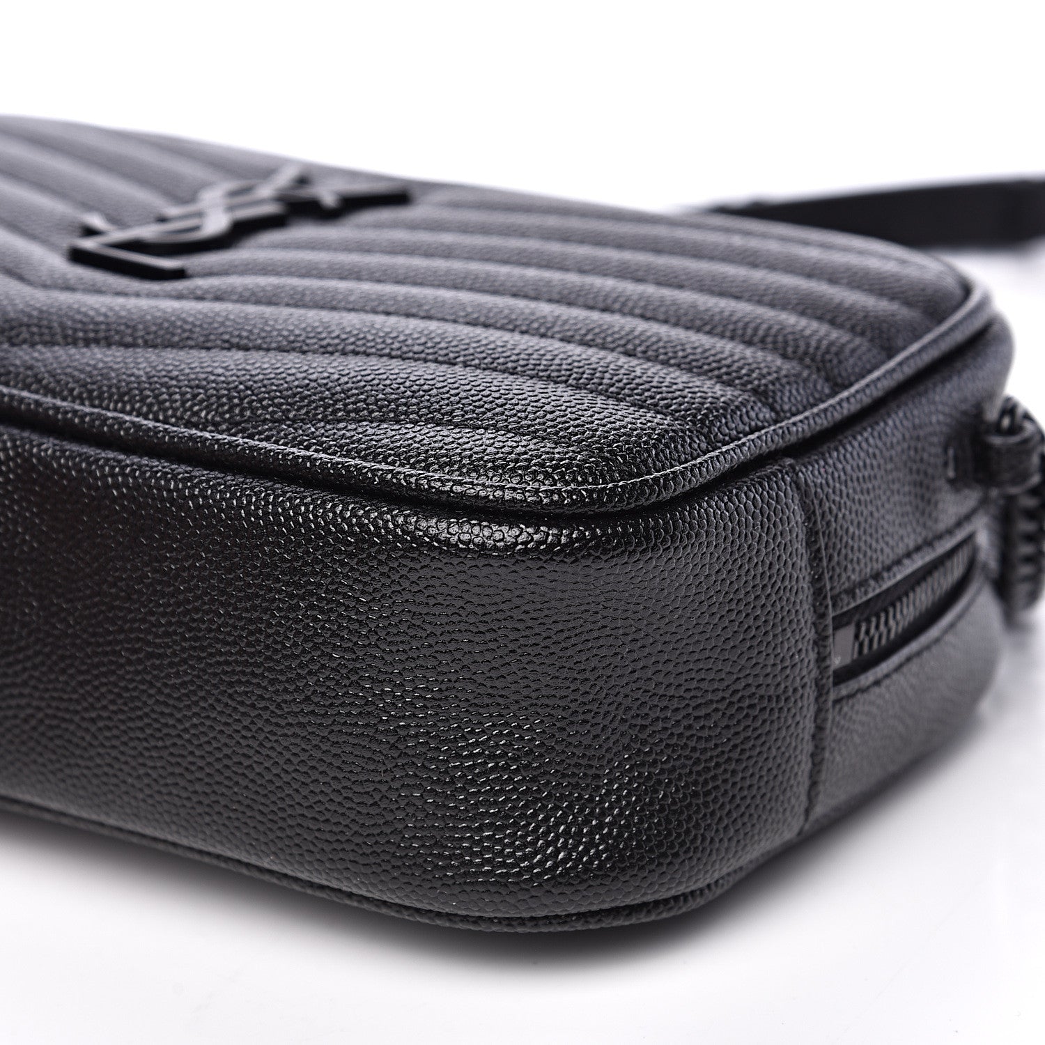 Saint Laurent Grain De Poudre Matelasse Monogram Mini Lou Camera Bag Black 7 of 8