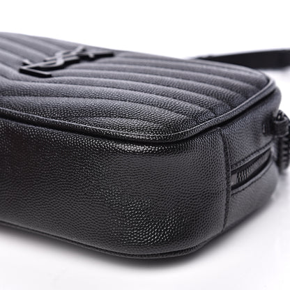 Saint Laurent Grain De Poudre Matelasse Monogram Mini Lou Camera Bag Black 7 of 8