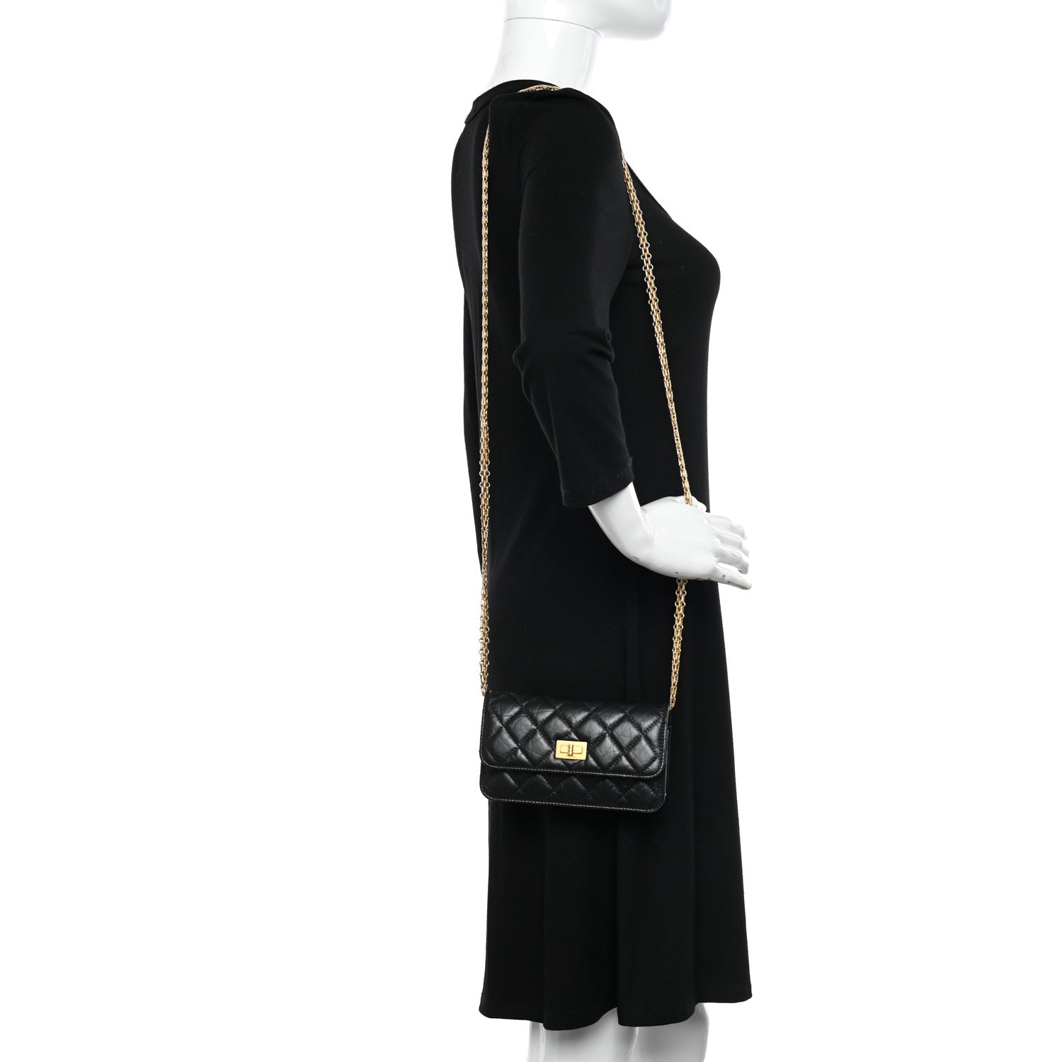 Chanel Aged Calfskin Quilted Reissue Flap Phone Holder With Chain Black 2 of 12