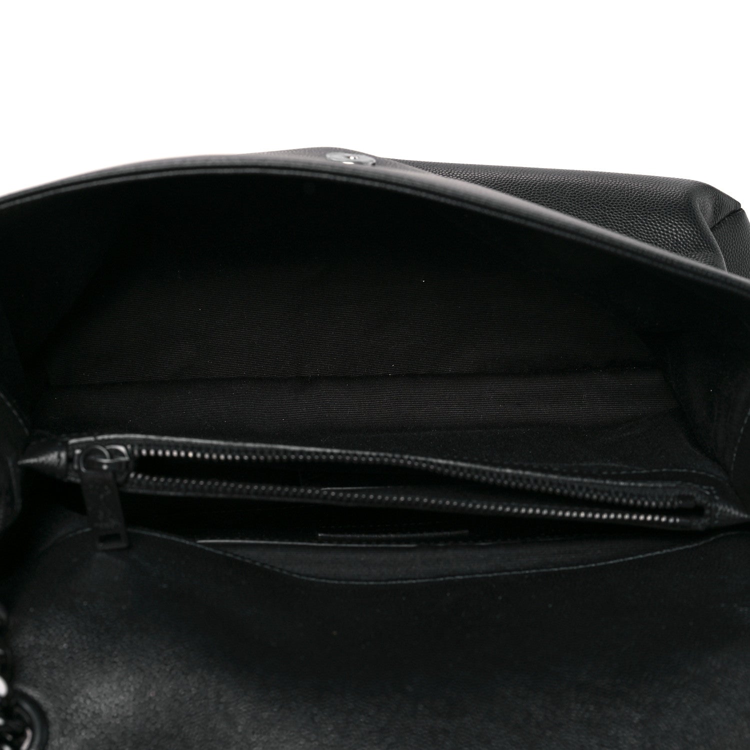Saint Laurent Grain De Poudre Medium West Hollywood Monogram Fold-Over Black 5 of 9