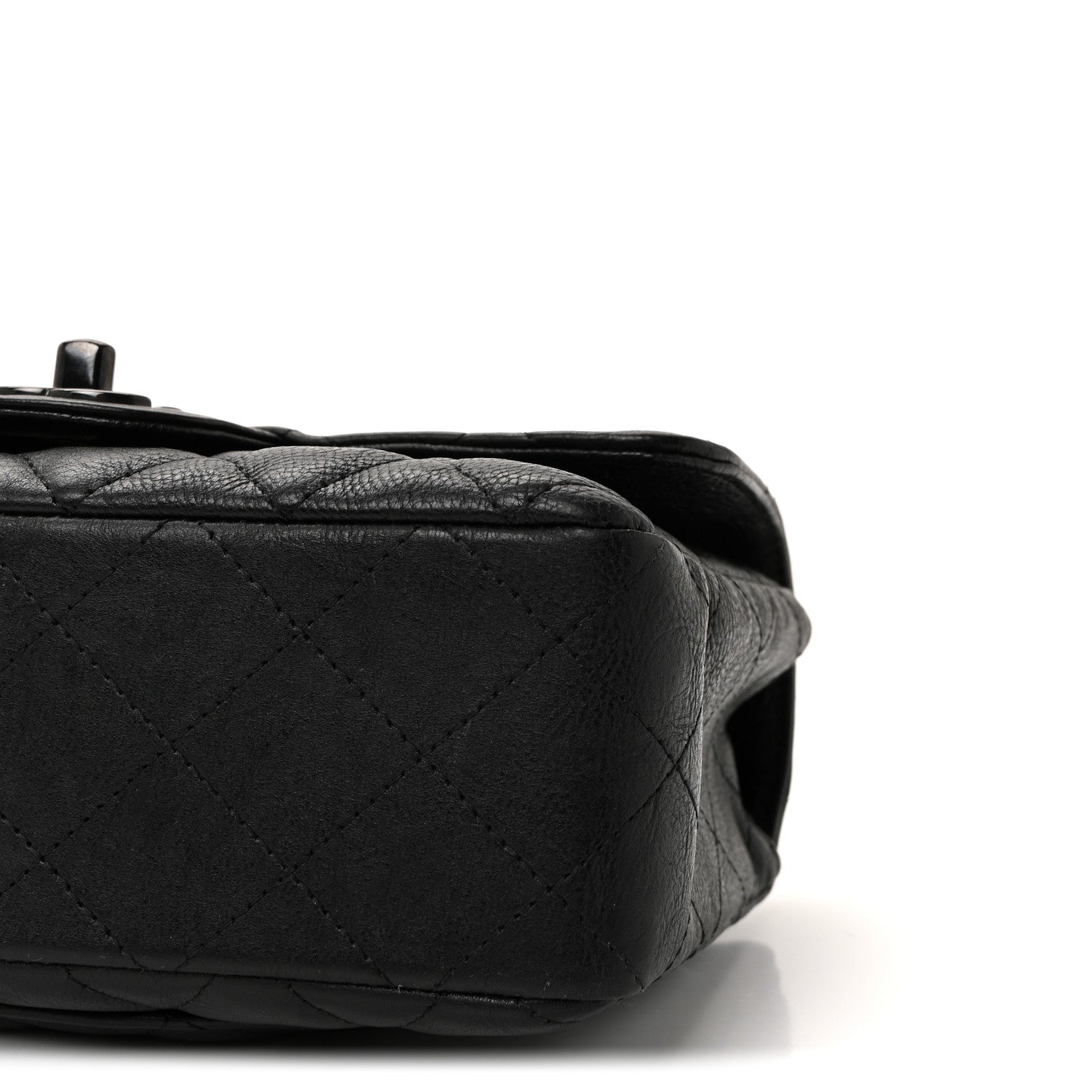 Chanel Crumpled Calfskin Quilted Mini Rectangular Flap So Black 10 of 10