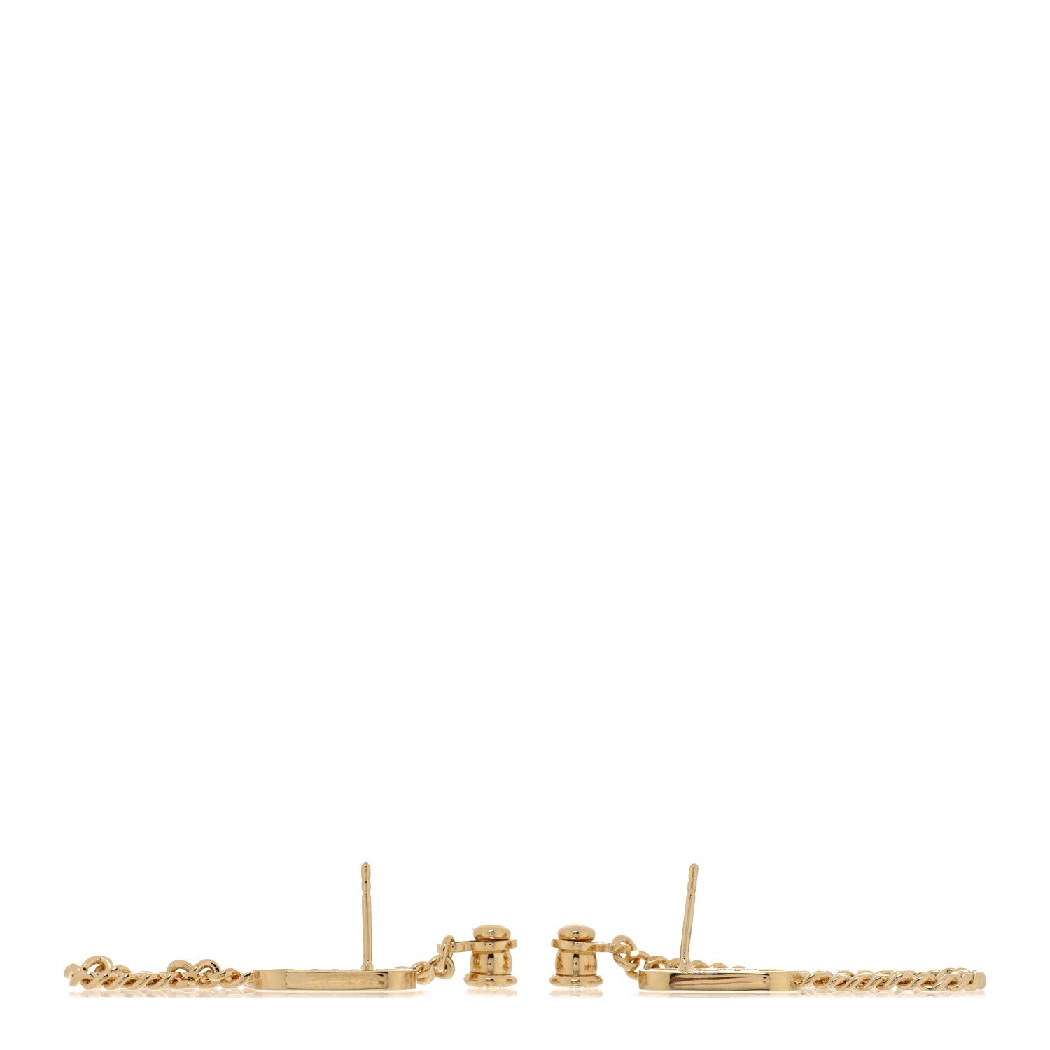 Fendi Metal O'Lock Chain Drop Earrings Gold 3 of 5