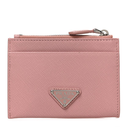 Prada Saffiano Metal Zip Card Holder Wallet Pesco 1 of 14