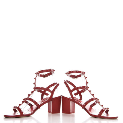 Valentino Garavani Calfskin Lacquered Monochrome Rockstud 60mm City Sandals 38 Rosso Valentino 10 of 11