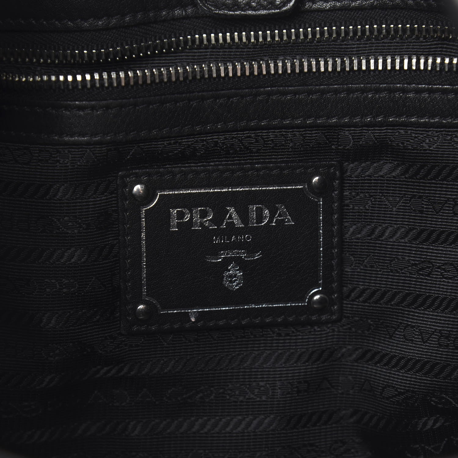 Prada Soft Calfskin Pleated Hobo Black 6 of 12