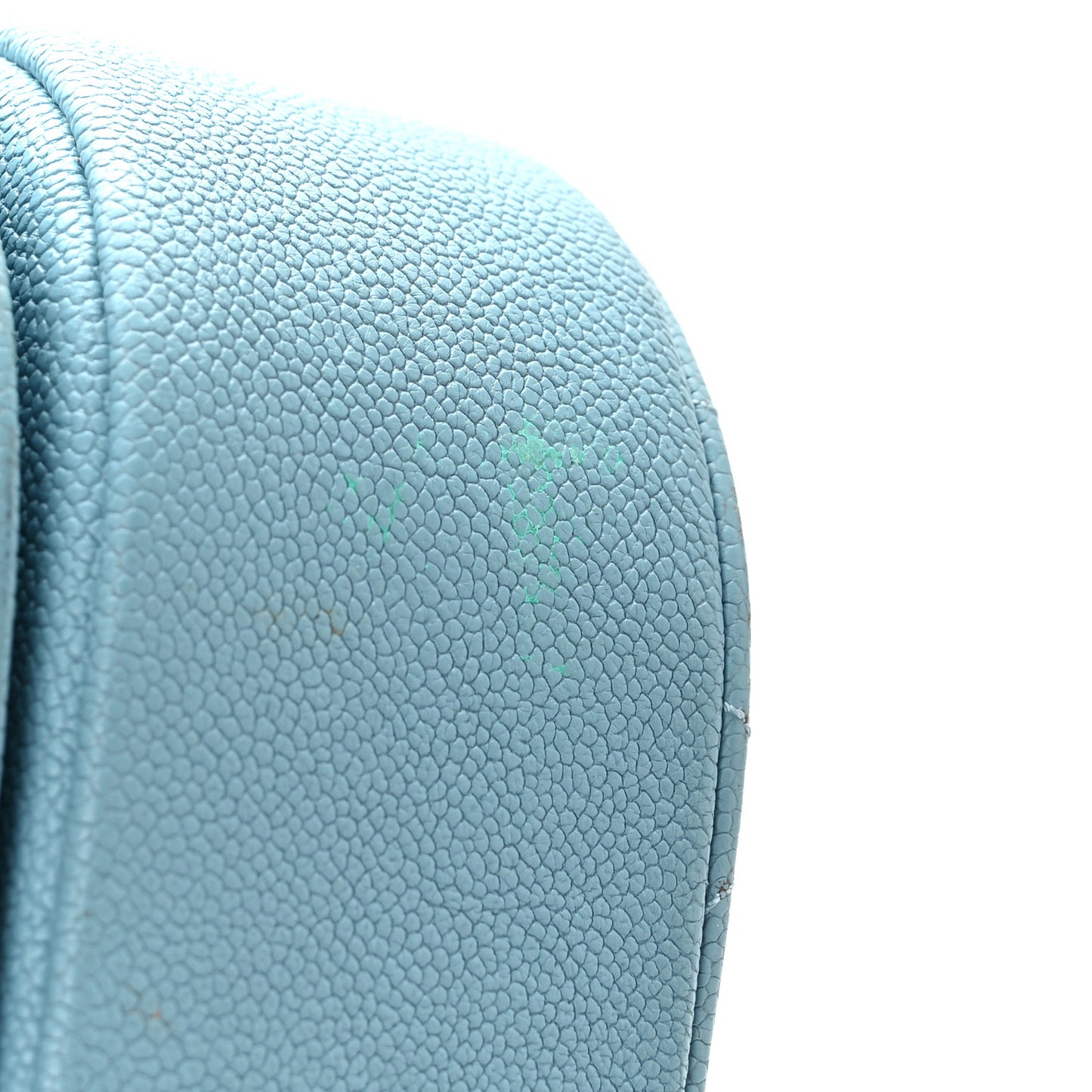Grained Calfskin Quilted Medium Cuba Top Handle Flap Blue