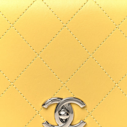 Chanel Calfskin Stitched Small Ring My Bag Flap Crossbody Yellow 8 of 10
