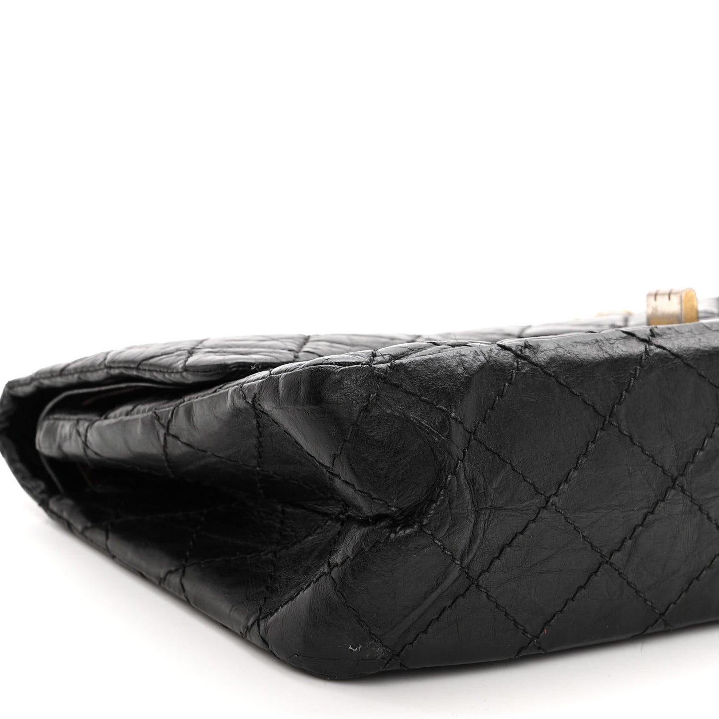 Aged Calfskin Quilted 2.55 Reissue 225 Flap Black