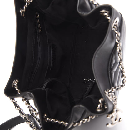 Chanel Lambskin Chevron Small Urban Spirit Drawstring Bag Black 5 of 10