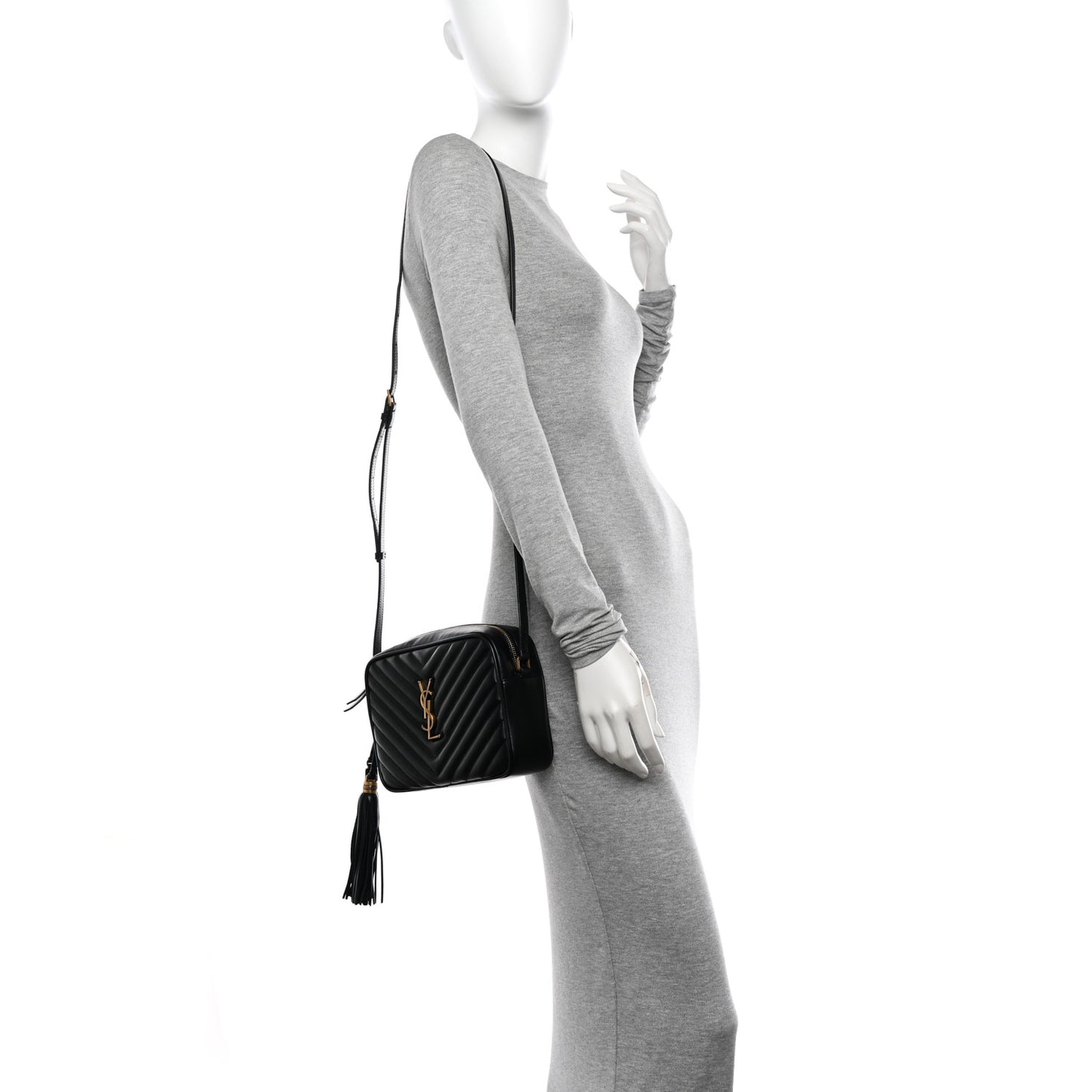 Calfskin Matelasse Monogram Lou Camera Bag Black