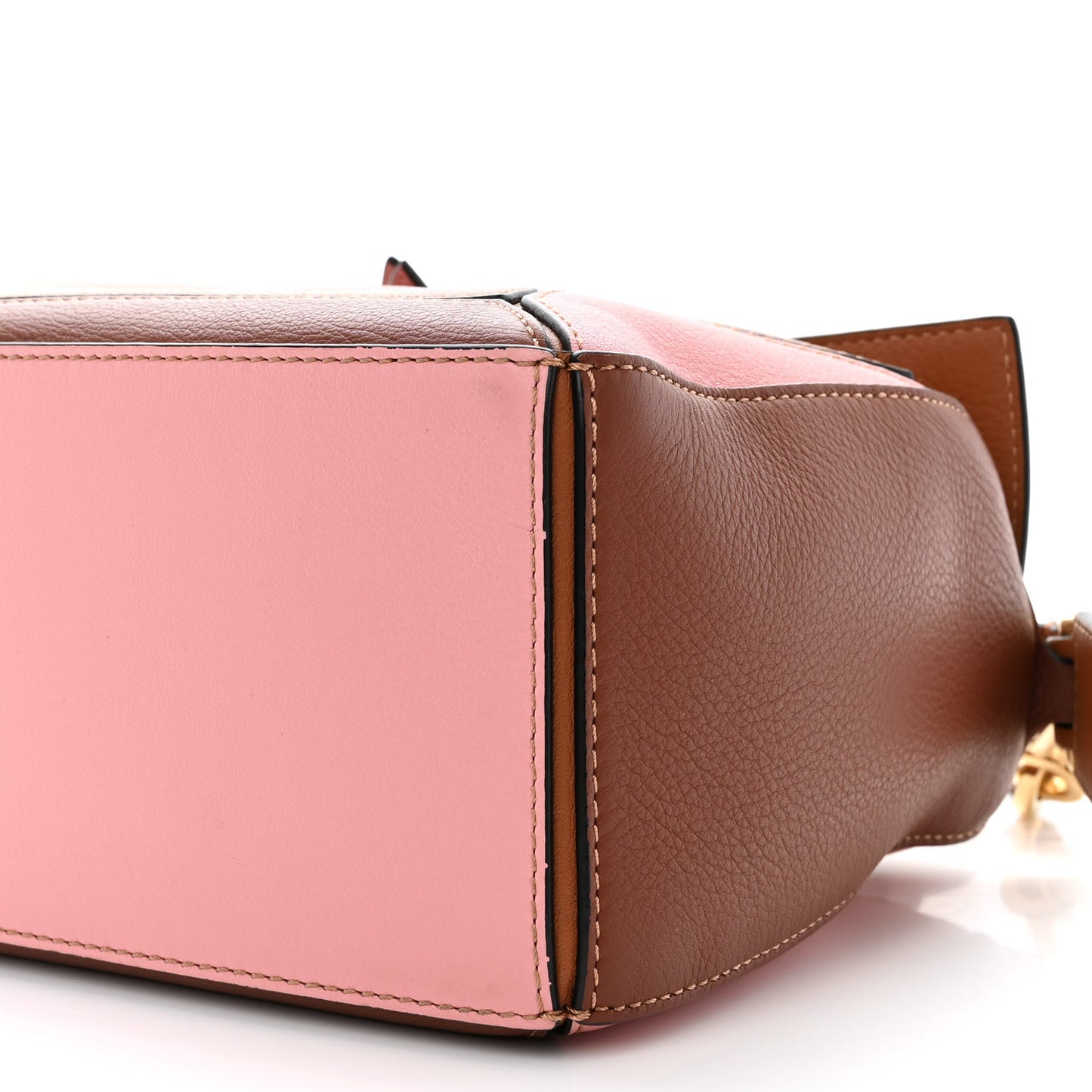 Calfskin Small Puzzle Bag Tan Pink