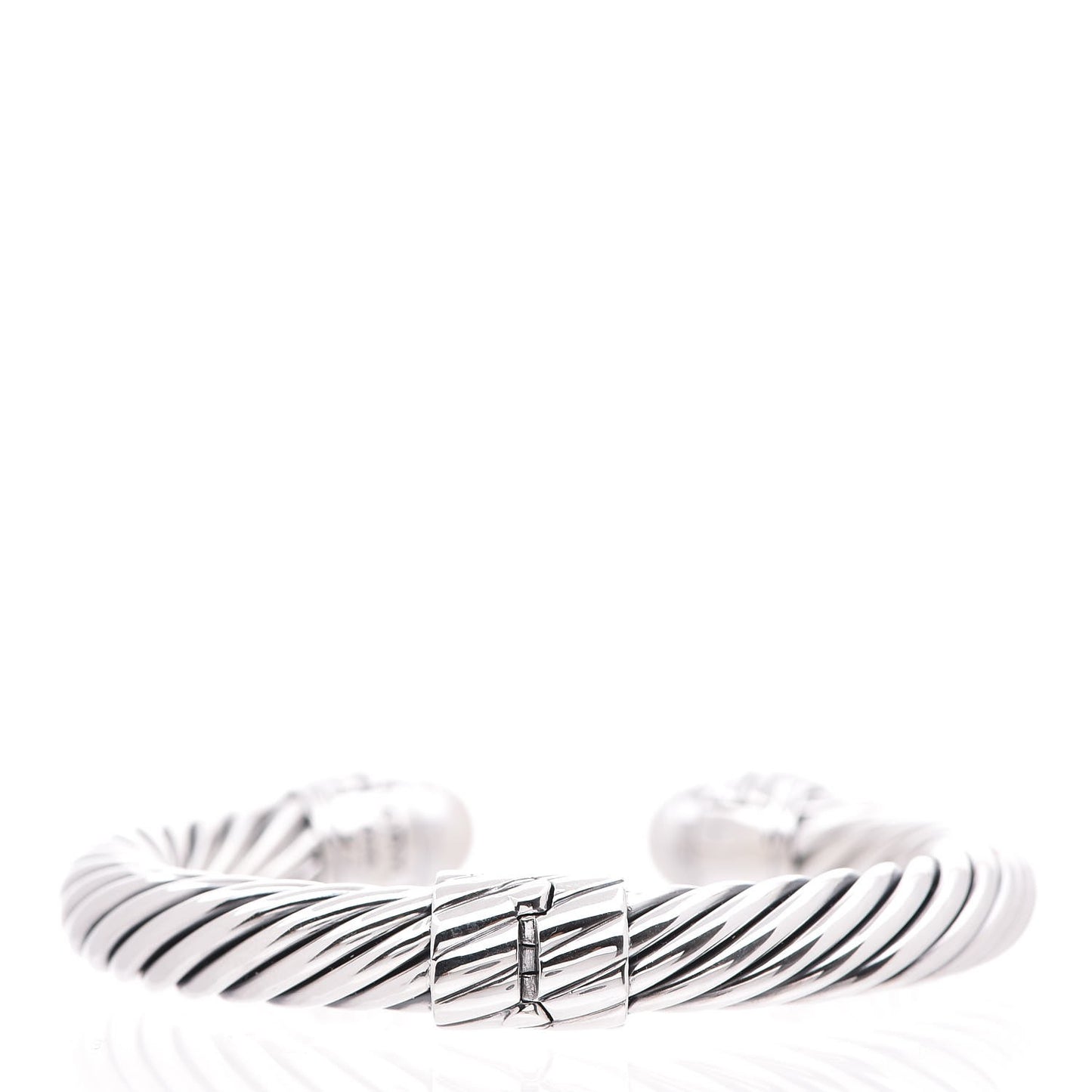 Sterling Silver Pearl 10mm Cable Classics Hinged Bracelet