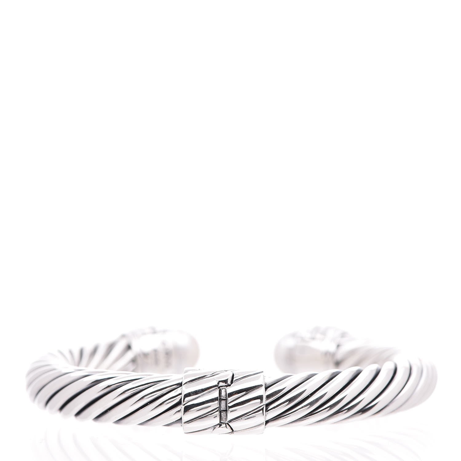 David Yurman Sterling Silver Pearl 10mm Cable Classics Hinged Bracelet 7 of 8