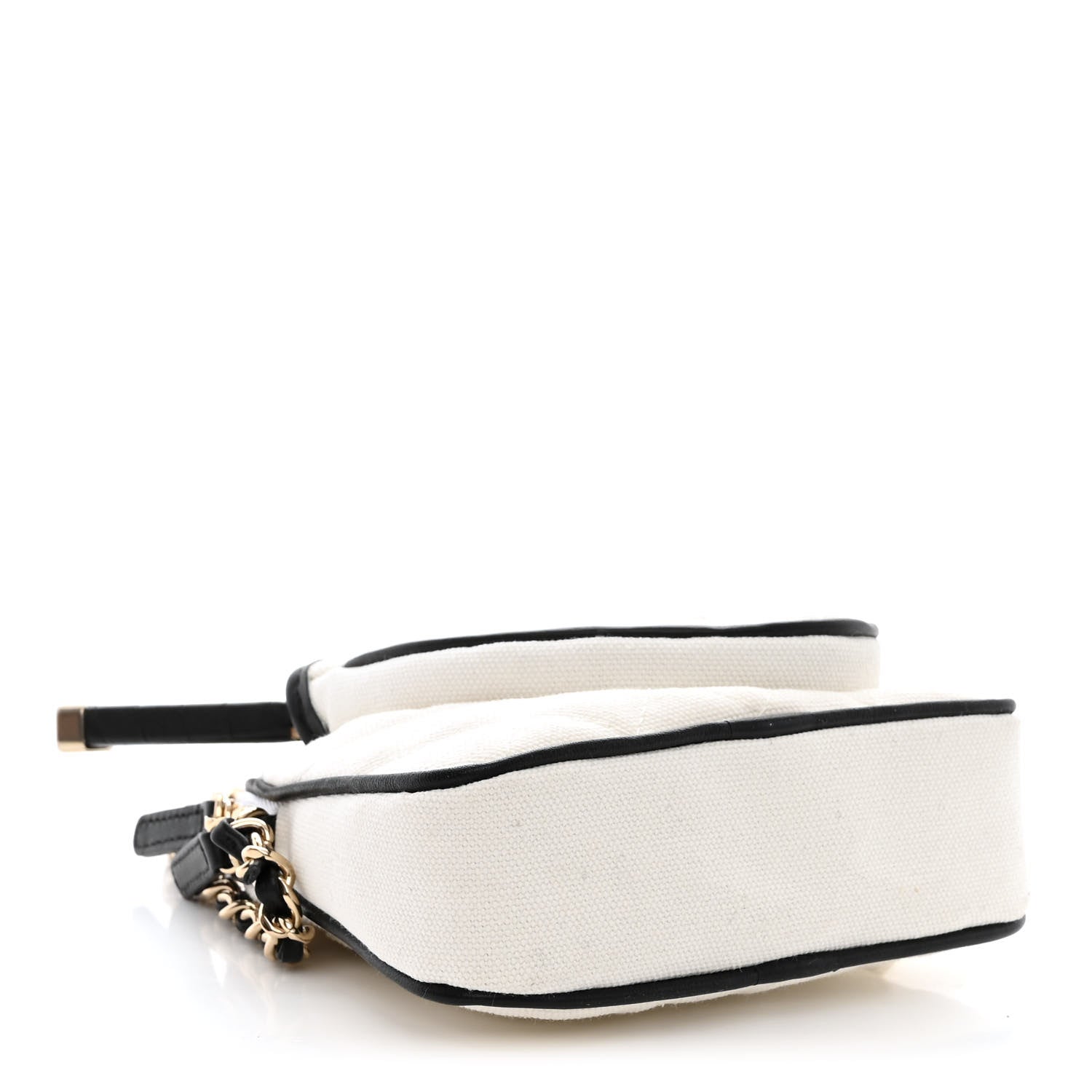 Chanel Canvas Calfskin Tennis Racket Mini Bag White Black 5 of 11