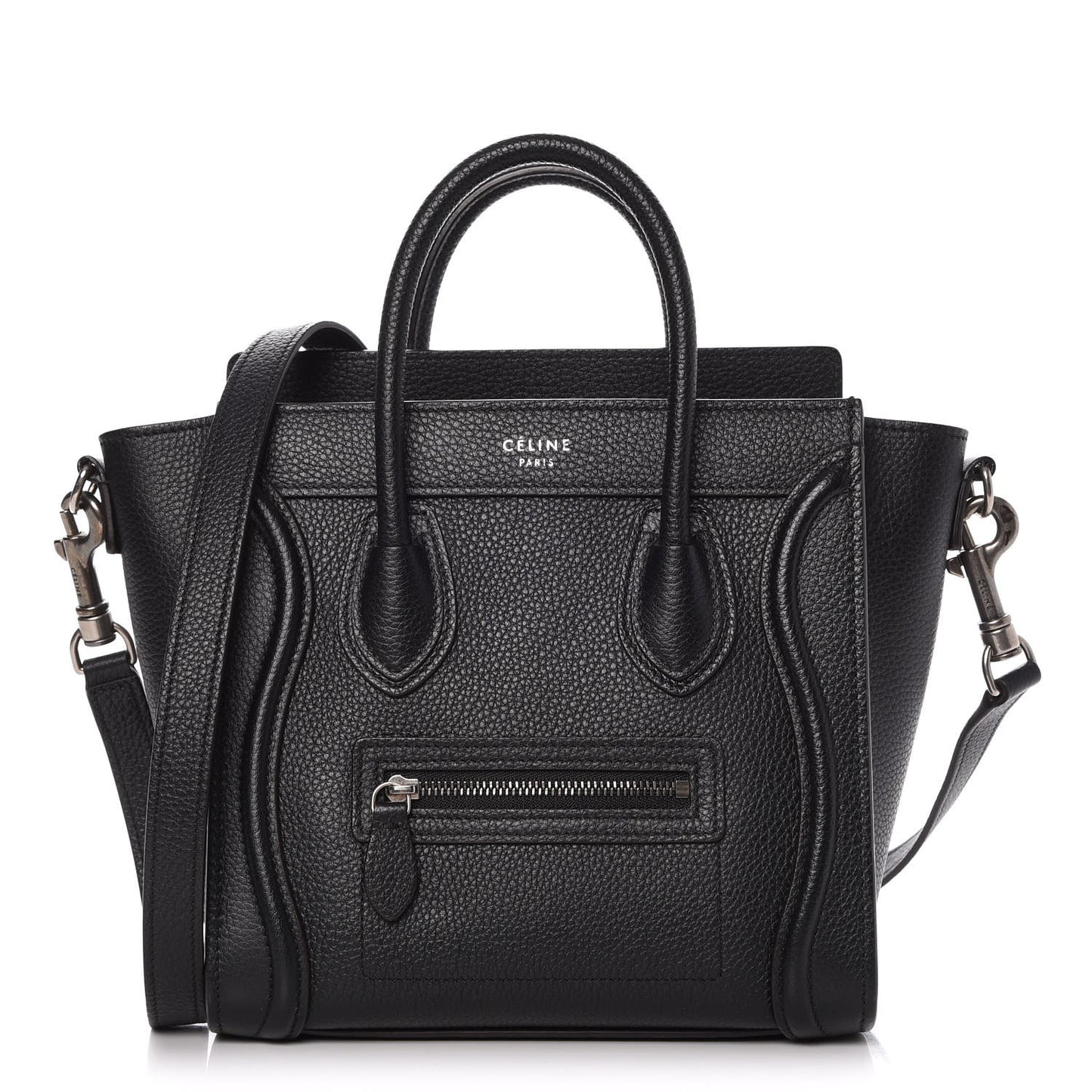 Drummed Calfskin Nano Luggage Black