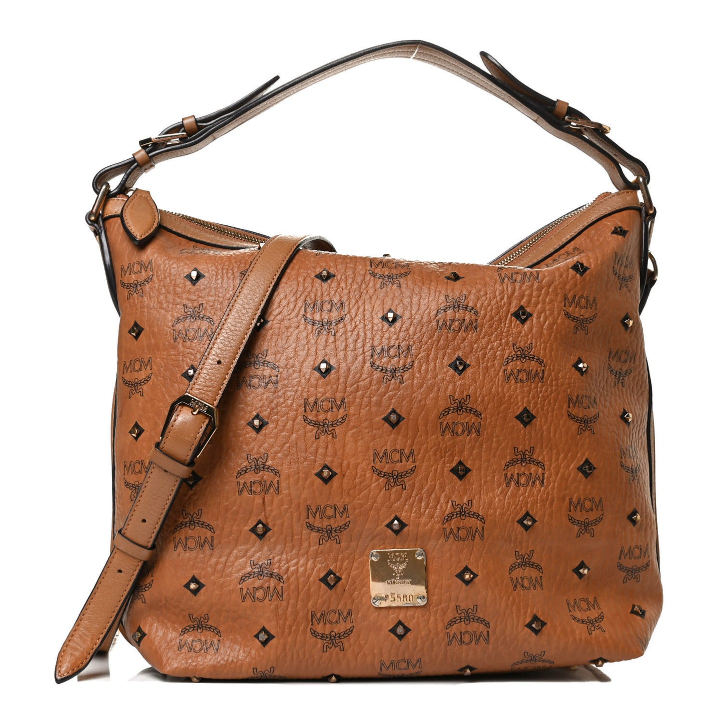Visetos Studded Hobo Cognac