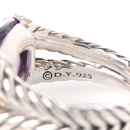 David Yurman Sterling Silver Diamond Amethyst Willow Ring 54 6.75 5 of 5
