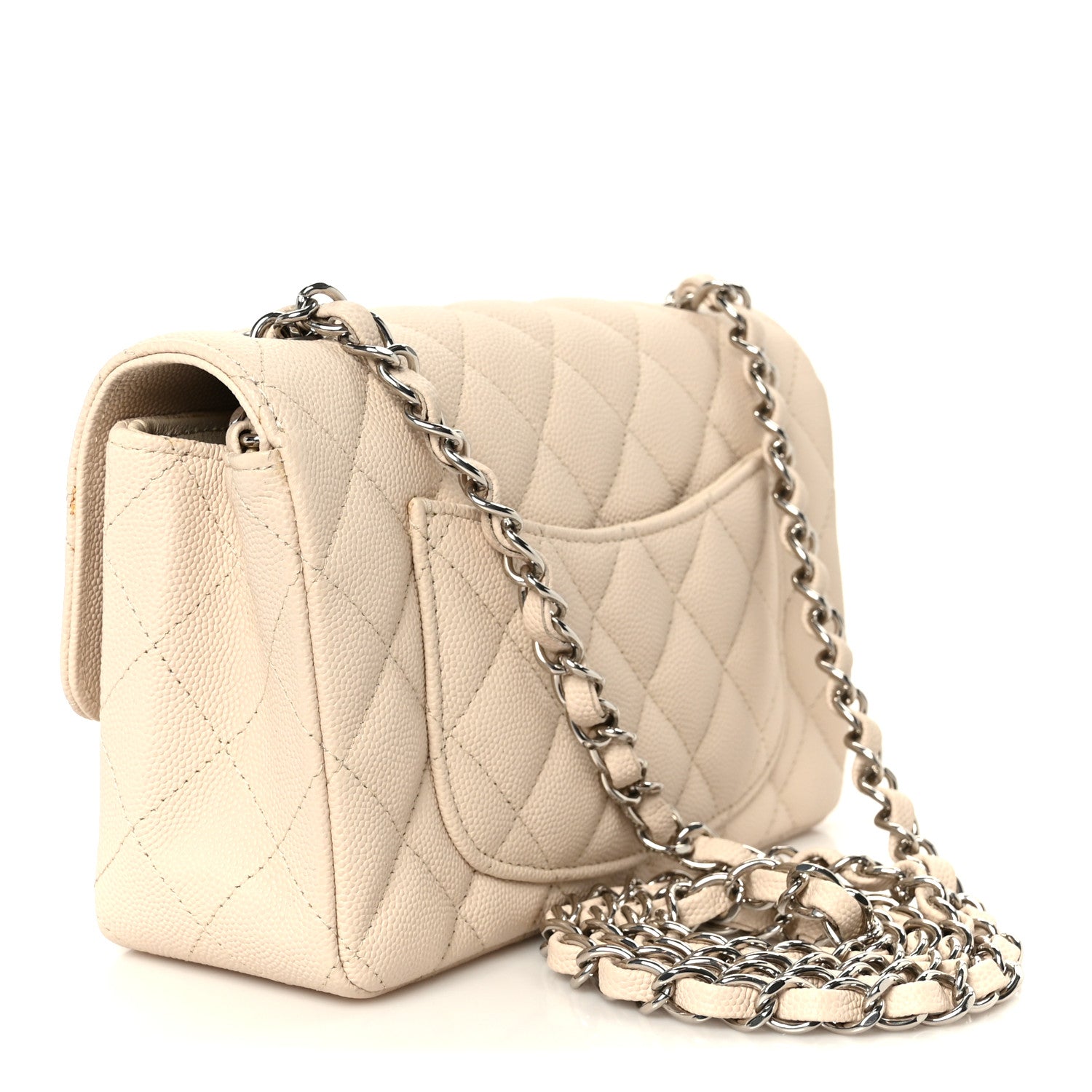Chanel Caviar Quilted Mini Rectangular Flap Light Beige 3 of 12