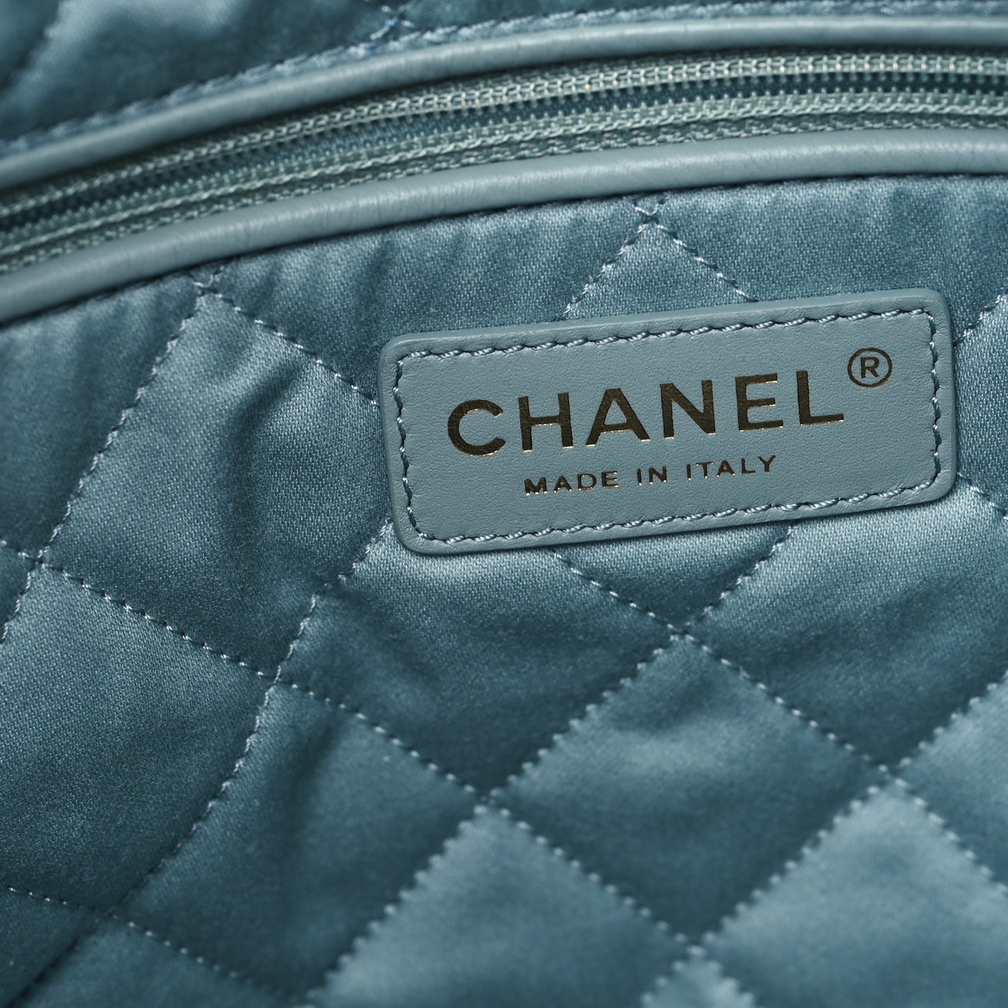 Shiny Calfskin Quilted Small Chanel 22 Grey