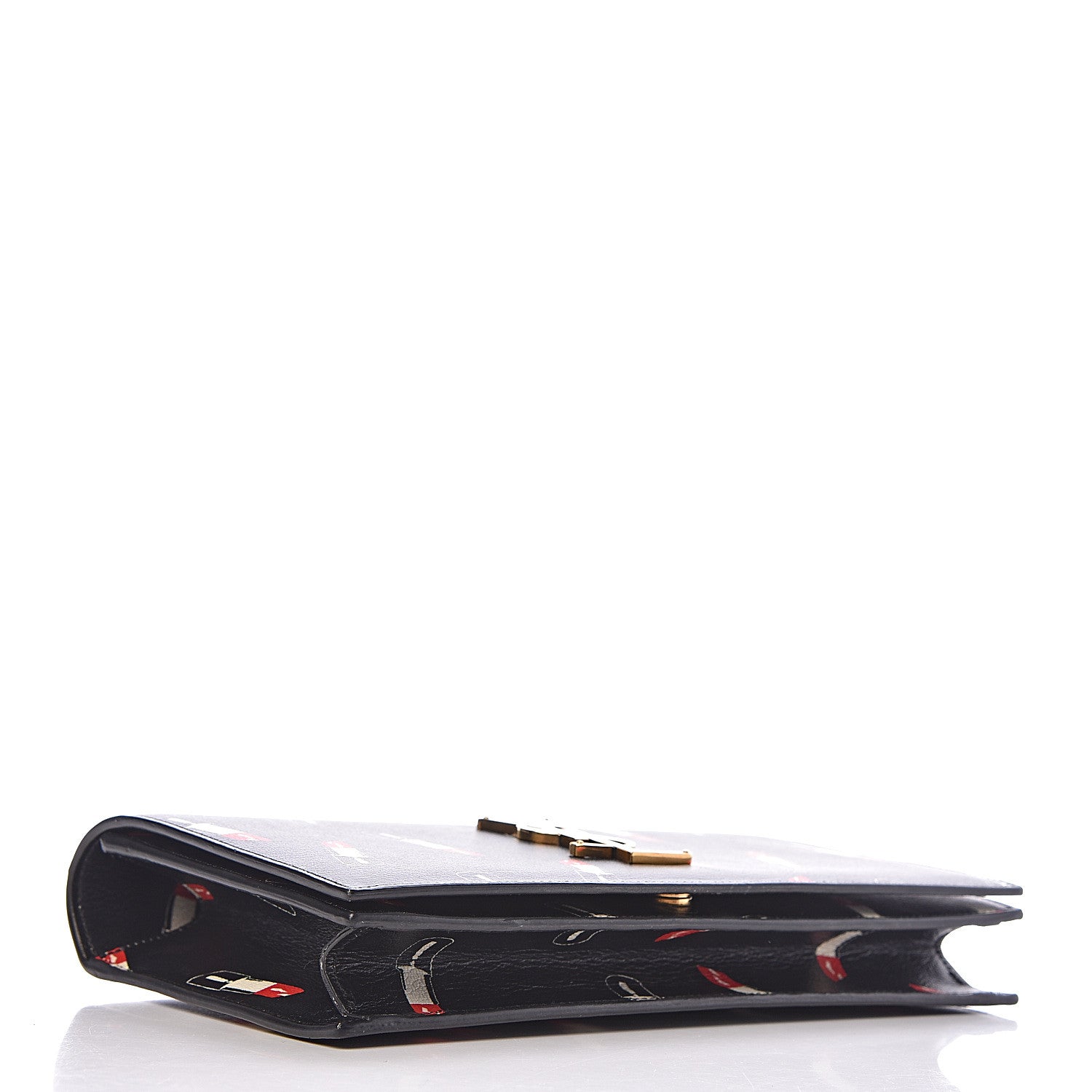 Saint Laurent Calfskin Lipstick Print Classic Monogram Kate Clutch Black 4 of 6