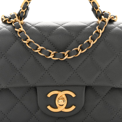 Chanel Caviar Quilted Mini Handy CC Flap Grey 8 of 11
