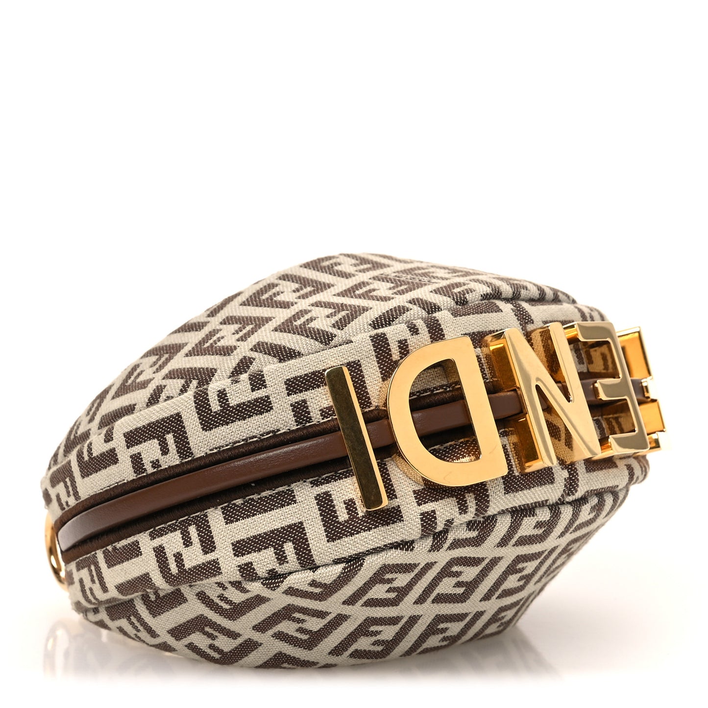 Fabric Jacquard FF 1974 Nano Fendigraphy Hobo Charm Beige