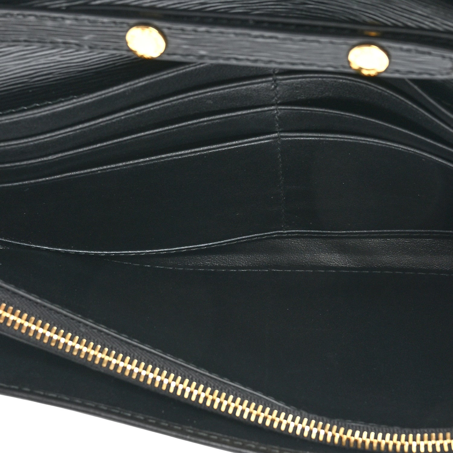 Prada Vitello Move Metal Oro Chain Wallet Black 8 of 11