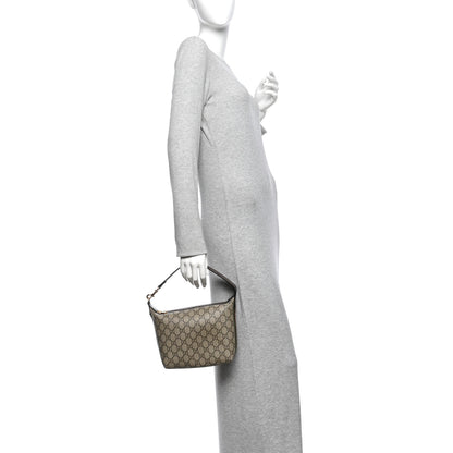 Gucci GG Supreme Monogram Textured Calfskin Web Super Mini Ophidia Shoulder Bag Beige Ebony New Acero 2 of 10