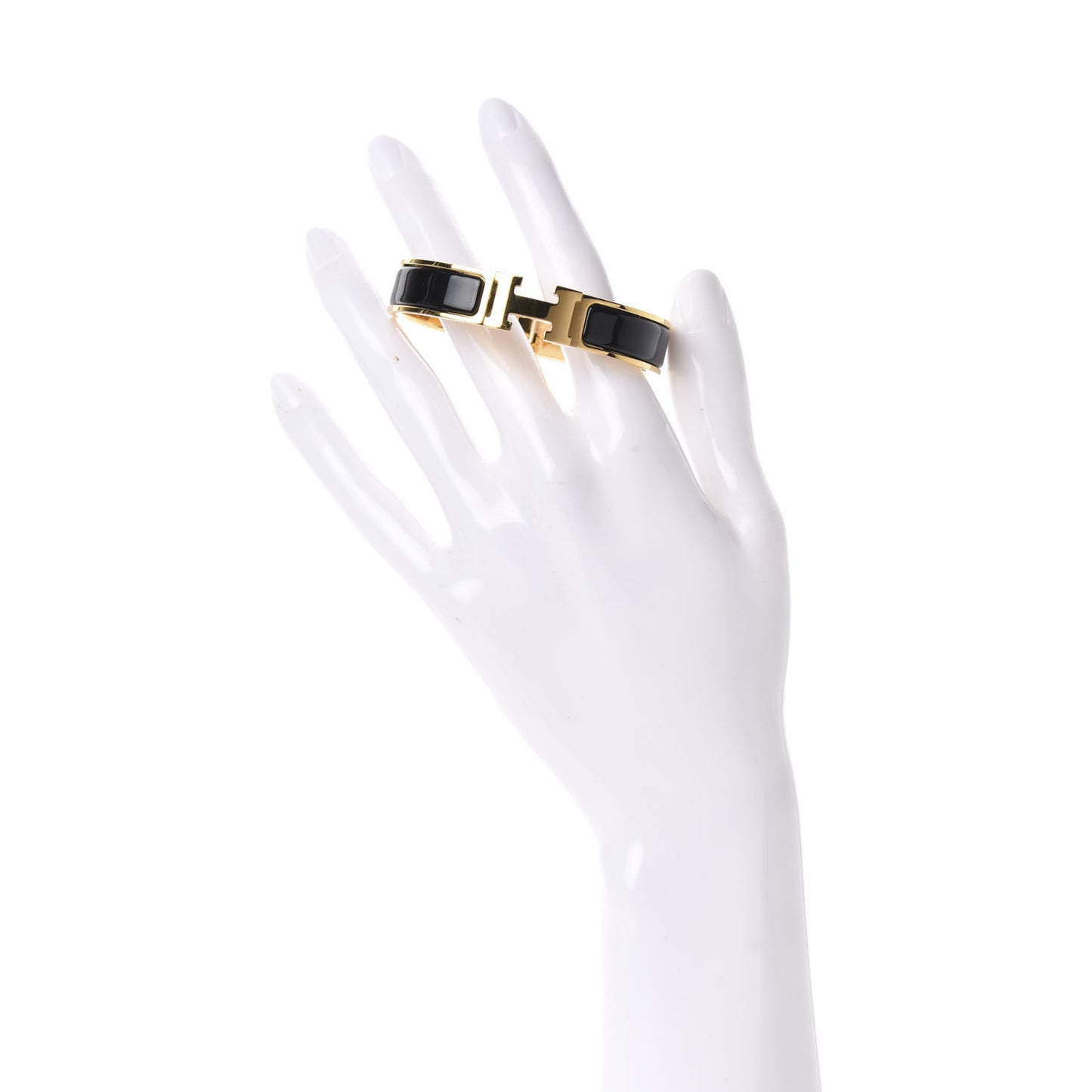 Enamel Narrow Clic Clac H Bracelet PM Black