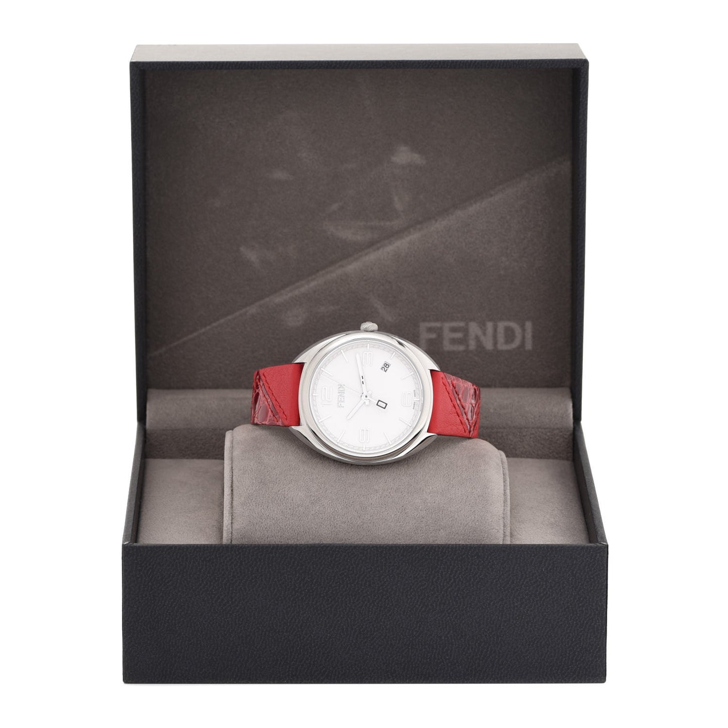 Stainless Steel Calfskin 34mm Momento Date Quartz Watch