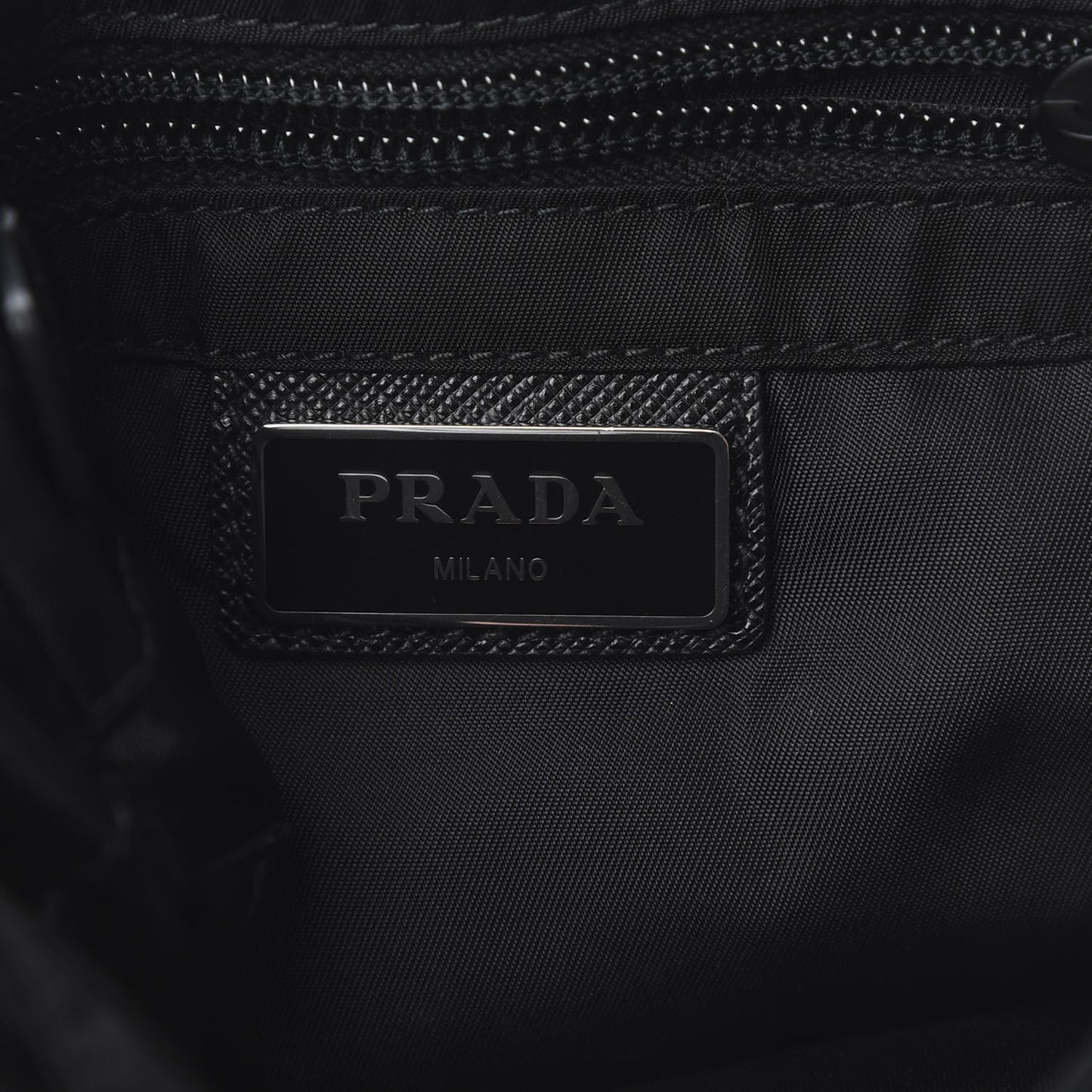 Tessuto Nylon Saffiano Racing Logo Flat Messenger Bag Black