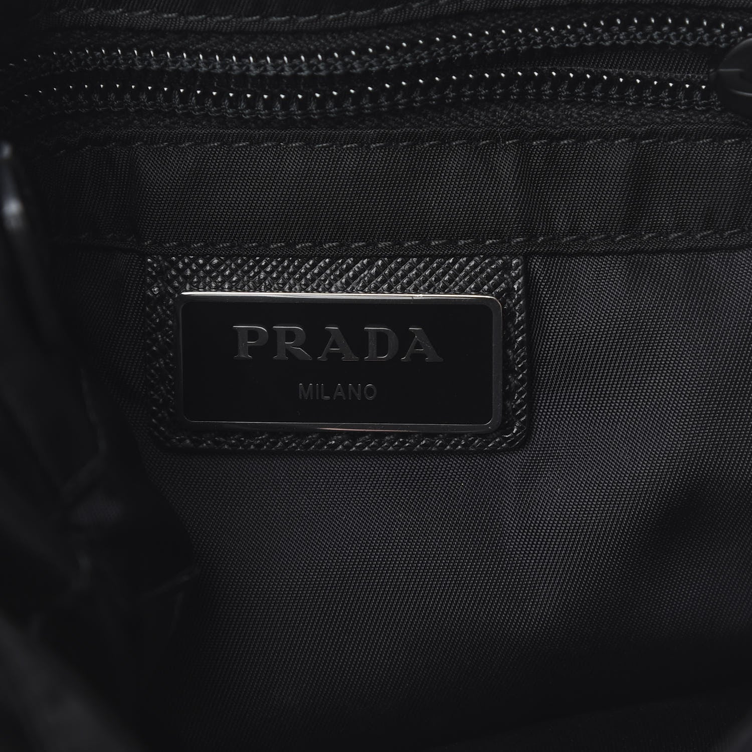Prada Tessuto Nylon Saffiano Racing Logo Flat Messenger Bag Black 6 of 11