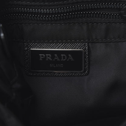 Prada Tessuto Nylon Saffiano Racing Logo Flat Messenger Bag Black 6 of 11