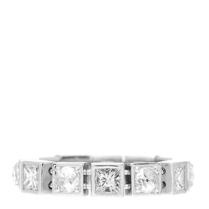 Tiffany 18K White Gold Diamond T Line Band Ring 49 4.75 1 of 4
