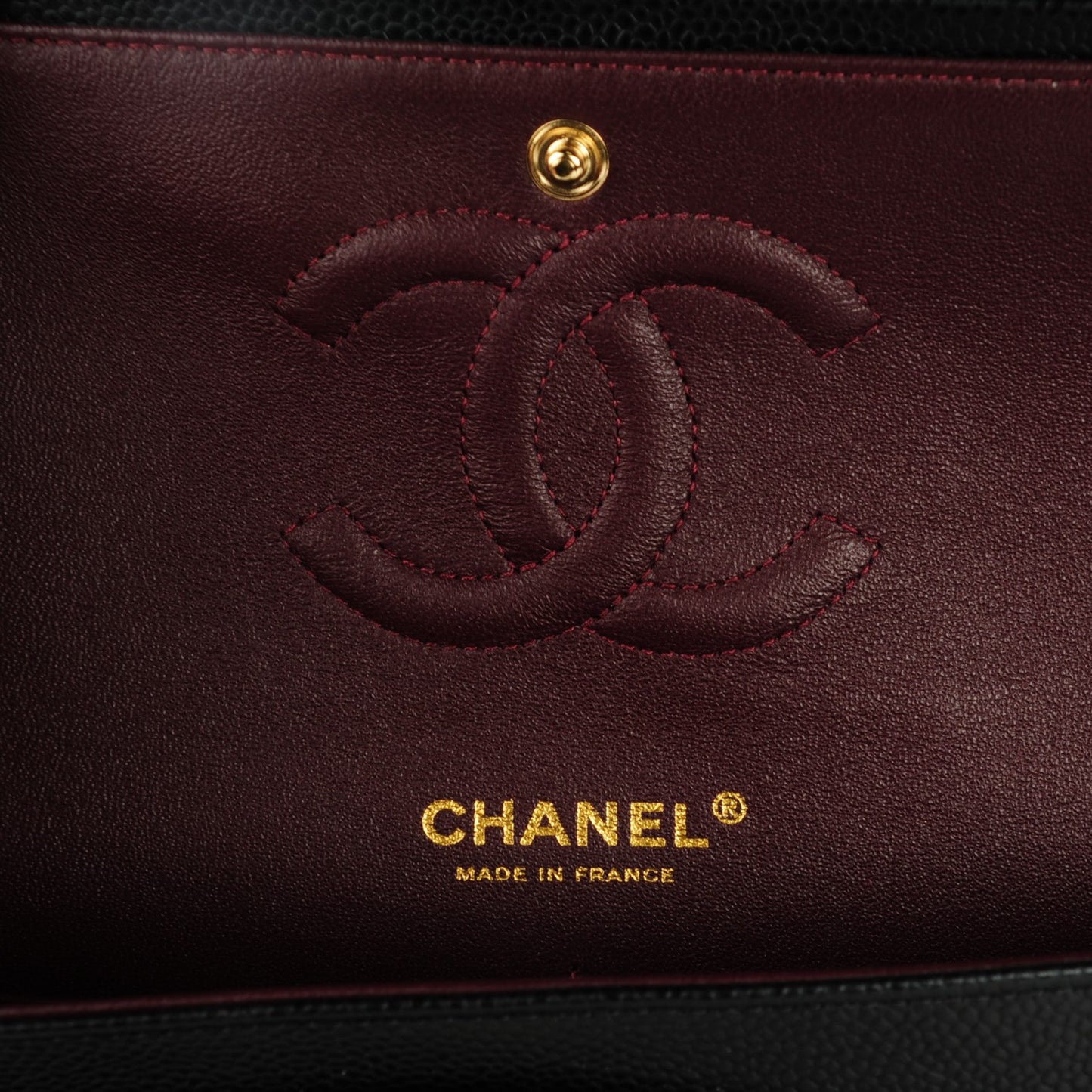 Caviar Quilted Medium Double Flap Black
