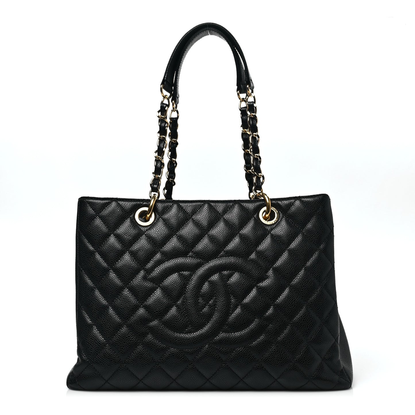 Caviar Quilted Grand Shopping Tote GST Black