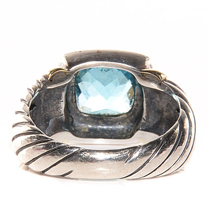 David Yurman Sterling Silver 14K Yellow Gold Blue Topaz 7mm Noblesse Ring 51 5.75 3 of 7