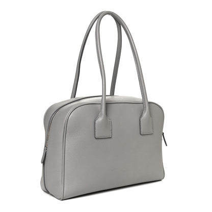 Burberry Soft Grain Calfskin Half Cube Bag Bright Cloud Grey 3 of 12