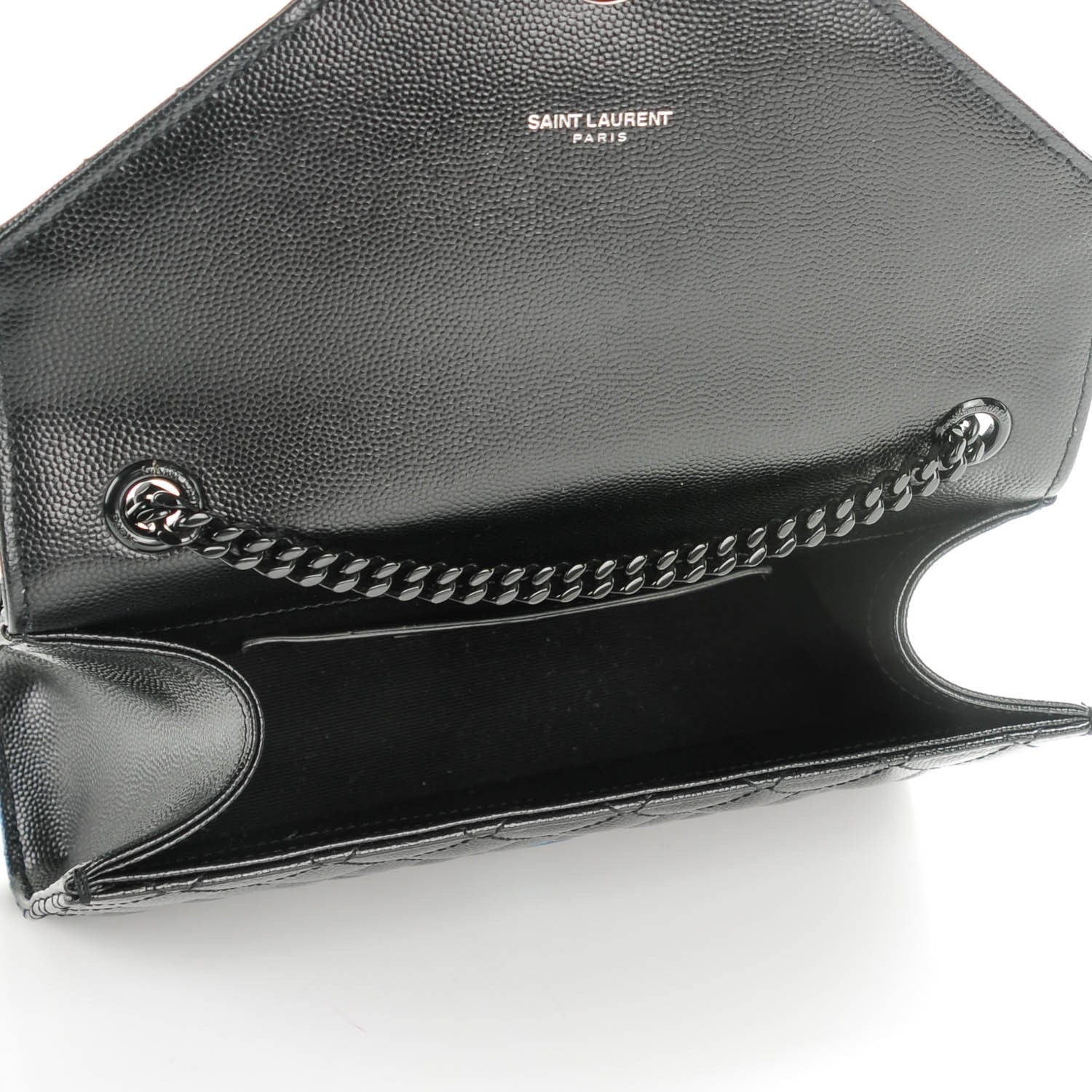 Saint Laurent Grain De Poudre Tri-Quilt Monogram Small College Bag Black 5 of 7