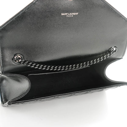 Saint Laurent Grain De Poudre Tri-Quilt Monogram Small College Bag Black 5 of 7
