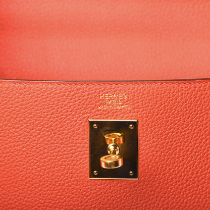 Hermes Togo Kelly Retourne 32 Capucine 5 of 10