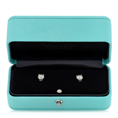 Tiffany Platinum Diamond 1.46ctw Round Solitaire Earrings 5 of 5