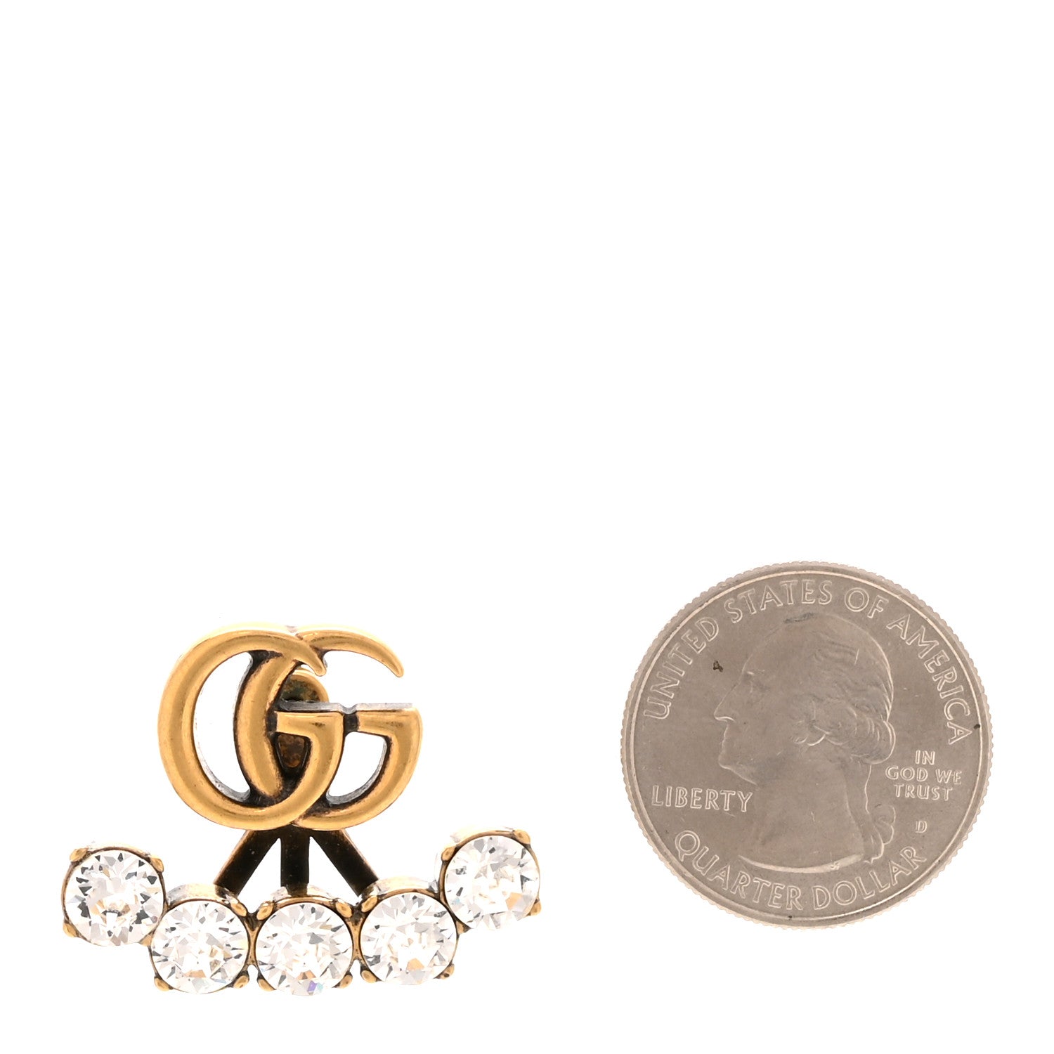 Gucci Crystal Single GG Earring Gold 2 of 5
