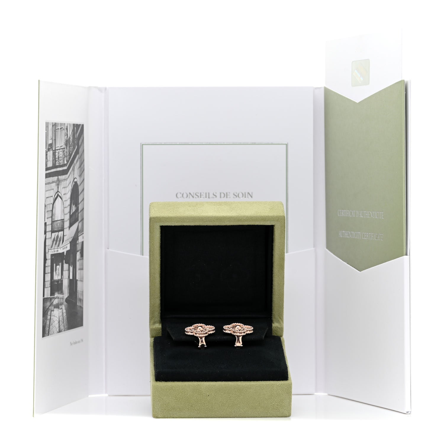 Van Cleef & Arpels 18K Rose Gold Vintage Alhambra Earrings 6 of 6