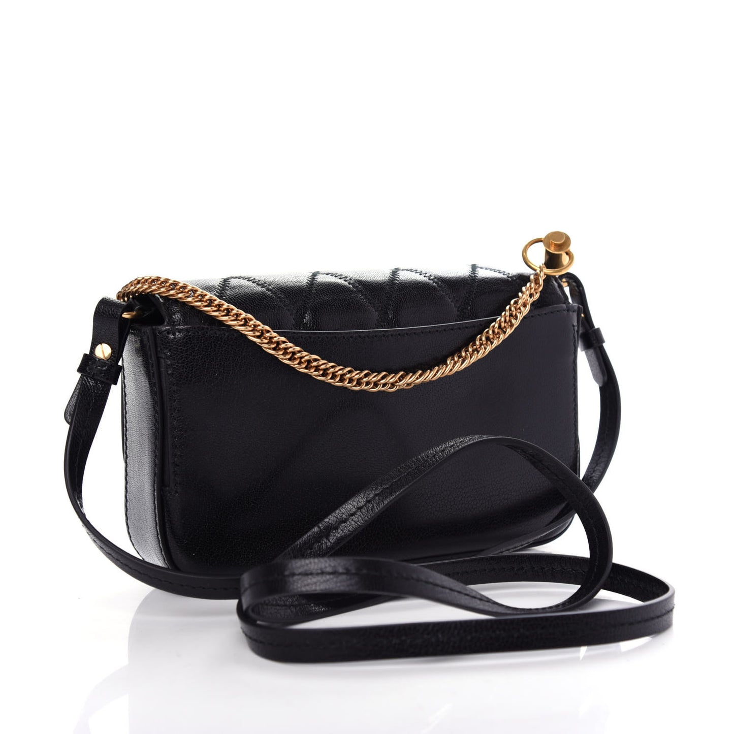 Goatskin Quilted GV3 Mini Pocket Convertible Bag Black