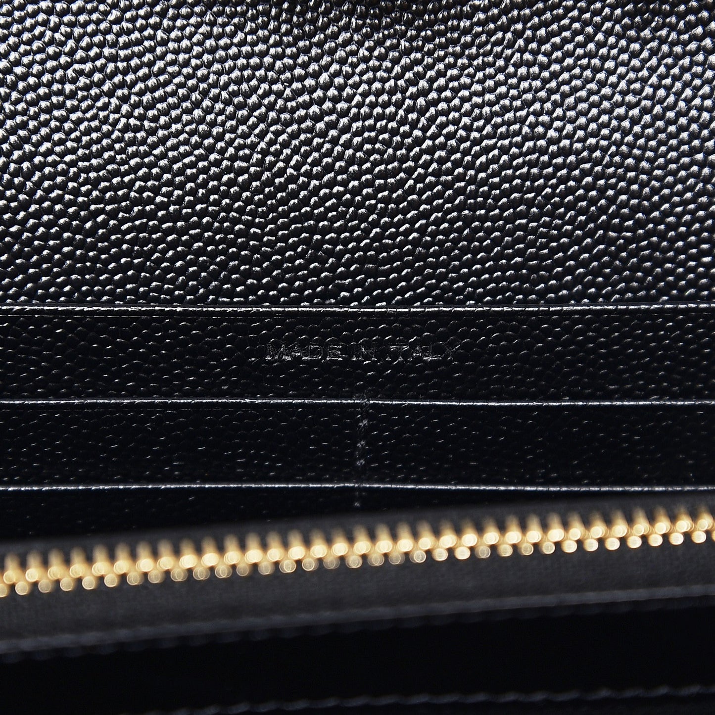 Grain De Poudre Matelasse Chevron Monogram Chain Wallet Black