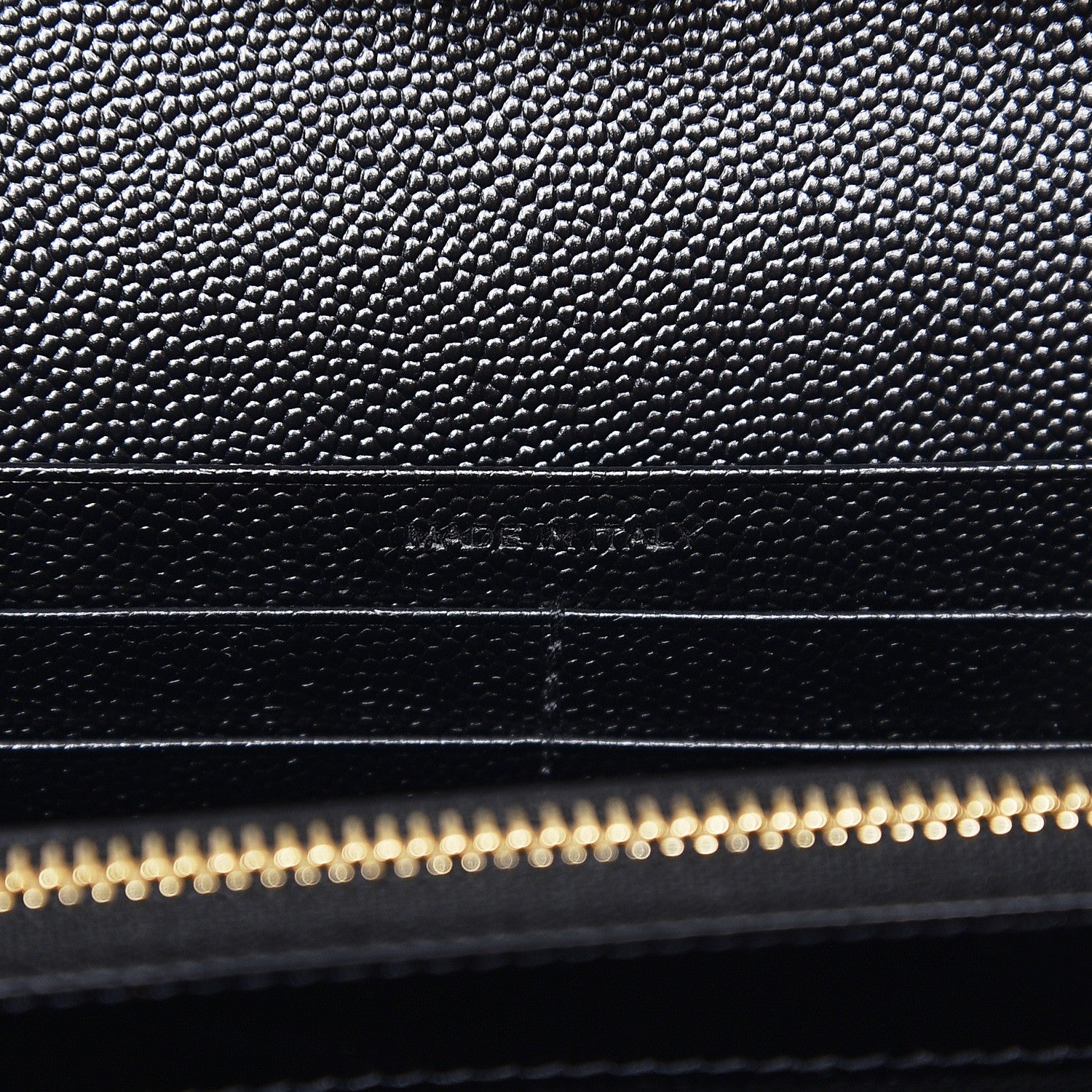 Saint Laurent Grain De Poudre Matelasse Chevron Monogram Chain Wallet Black 7 of 8