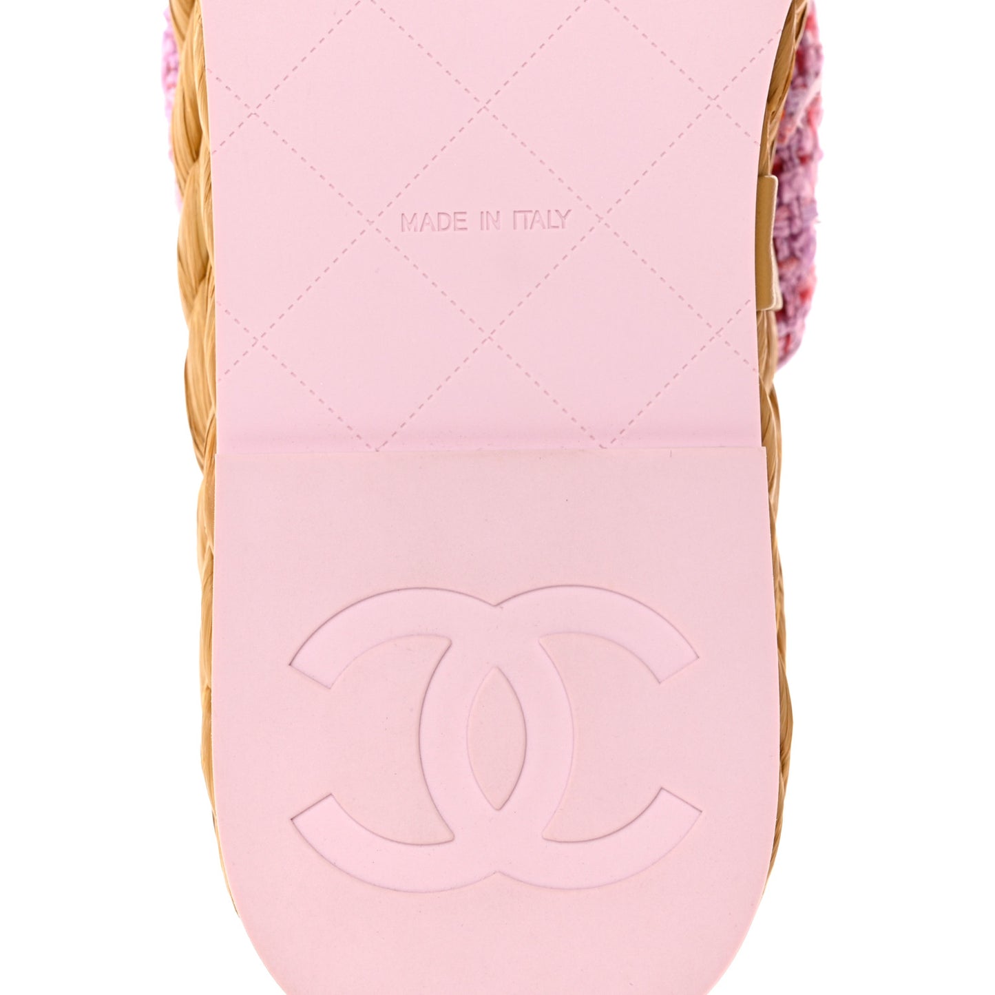 Tweed CC Thong Sandals 37.5 Light Purple Pink Red