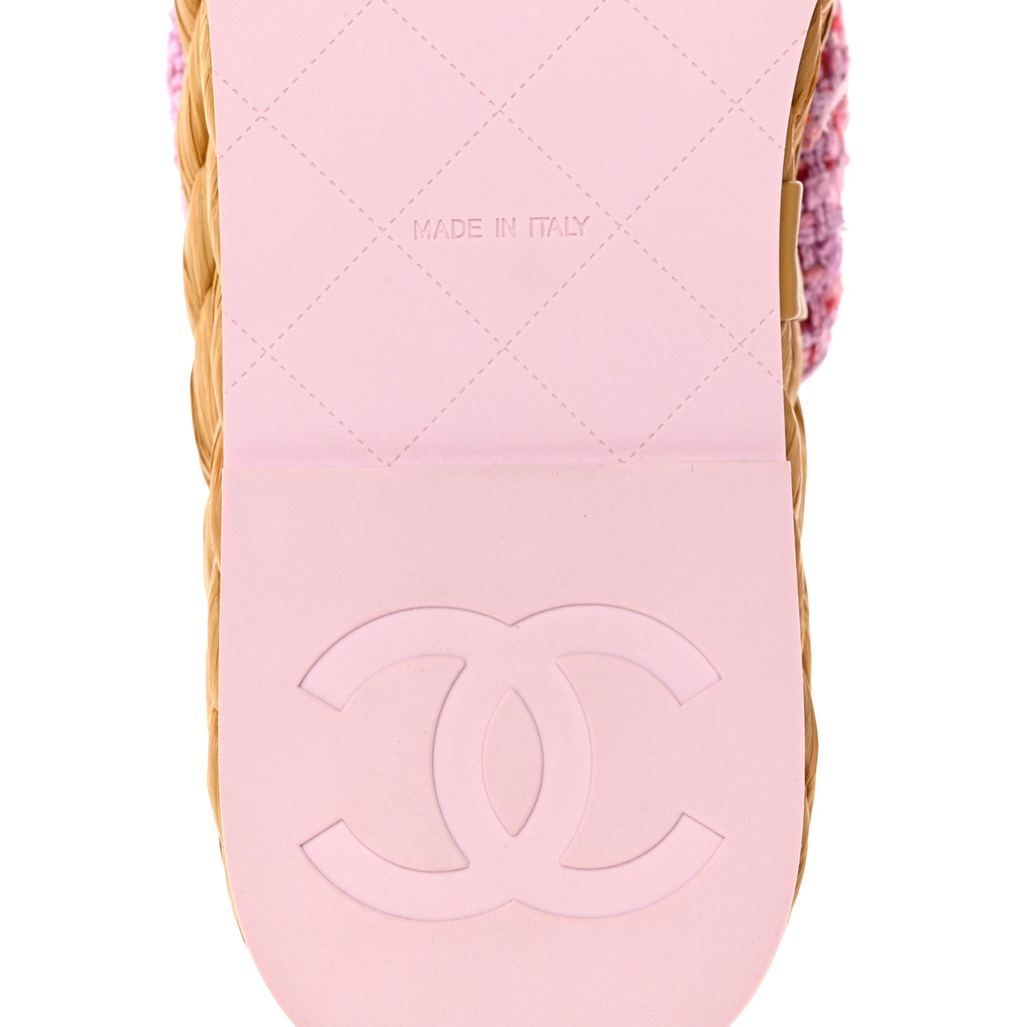 Chanel Tweed CC Thong Sandals 37.5 Light Purple Pink Red 8 of 9