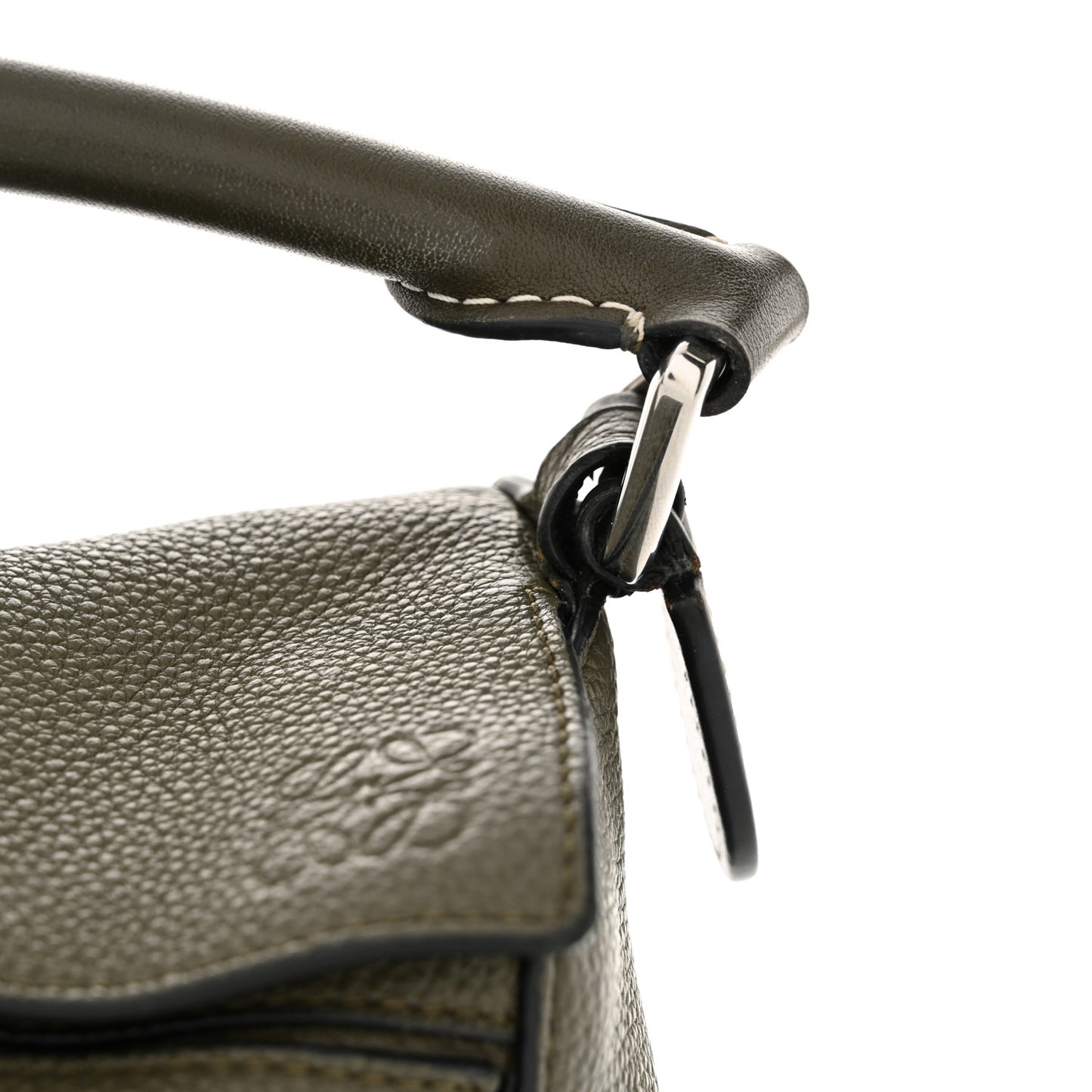 Calfskin Small Puzzle Bag Khaki Green
